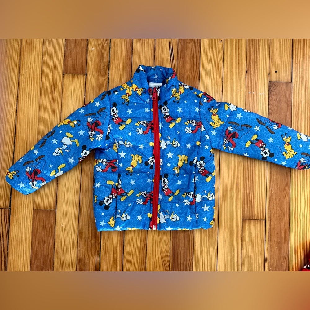 Disney Kids Mickey Mouse Winter Jacket Padded Parka Rare Size 2T 92 cm Washable